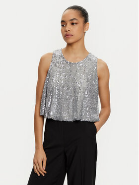 ViCOLO ViCOLO Bluză TS0351 Argintiu Regular Fit