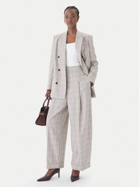 BOSS BOSS Riidest püksid Telda1 50553949 Beež Oversize