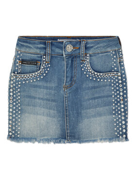 PHILIPP PLEIN PHILIPP PLEIN Gonna di jeans 28121 Celeste Comfort Fit