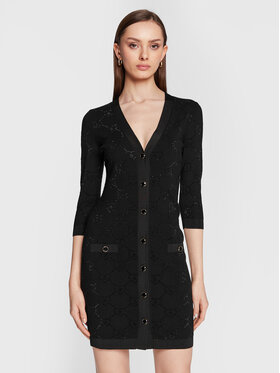 Blugirl Blumarine Blugirl Blumarine Плетена рокля RA3105-MA18F Черен Slim Fit