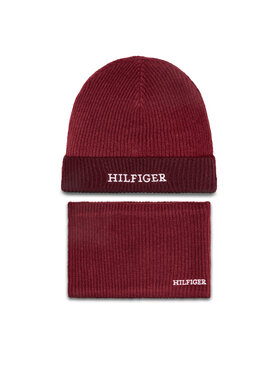 Tommy Hilfiger Tommy Hilfiger Set kapa i okrugli šal AU0AU01938 Crvena