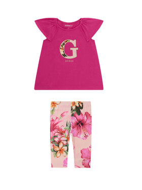 Guess Guess Set tricou și leggings K6GG01 K6YW4 Roz Regular Fit