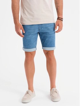 Ombre Ombre Szorty jeansowe OM-SRDS-0161 Niebieski Regular Fit