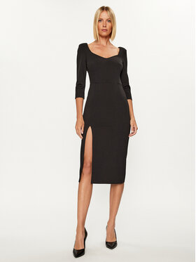 Rinascimento Rinascimento Kokteilinė suknelė CFC0114860003 Juoda Slim Fit
