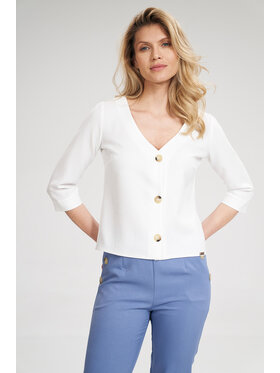 FIGL FIGL Bluzka M699 Biały Regular Fit