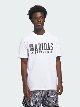 adidas adidas Koszulka techniczna BASKETBALL GRAPHIC Biały Loose Fit