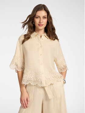 Elena Mirò Elena Mirò Koszula 5188P000271N002 Kremowy Boxy Fit