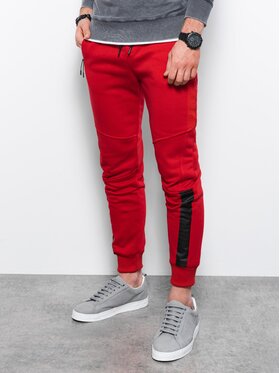 Ombre Ombre Spodnie dresowe P920 Czerwony Regular Fit