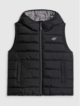 4F 4F Kamizelka OUTERWEAR Czarny Regular Fit