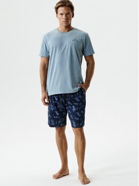 Atlantic Atlantic Piżama Palms Niebieski jasny Regular Fit