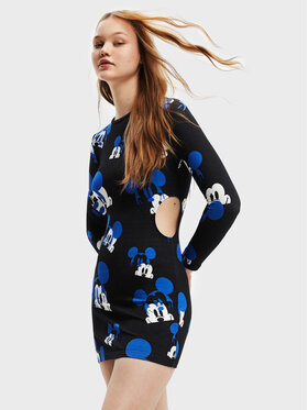 Desigual Desigual Vsakodnevna obleka DISNEY Faces Mickey 22WWVK43 Črna Slim Fit