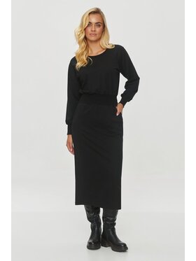 Makadamia Makadamia Sukienka codzienna M842 Czarny Regular Fit