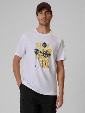 4F 4F T-Shirt BEACHWEAR Λευκό Regular Fit