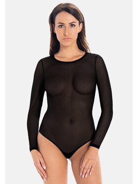 Teyli Teyli Body damskie z siateczki Sophie Czarny Regular Fit