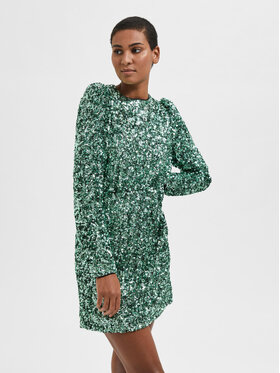 Selected Femme Selected Femme Sukienka koktajlowa Colyn 16087677 Zielony Regular Fit