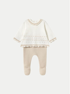 Mayoral Mayoral Set de bluză și pantaloni cu botoșei 1587 Bej Regular Fit