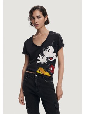 Desigual Desigual T-Shirt TS_MICKEY JOKER Μαύρο Shirt Fit