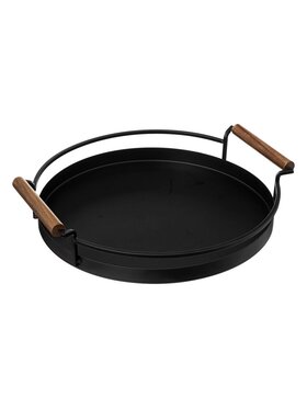 MIAhome MIAhome Taca metalowa okrągła czarna Ø 36 cm Czarny