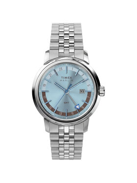 Timex Timex Zegarek TW2Y84100 Srebrny