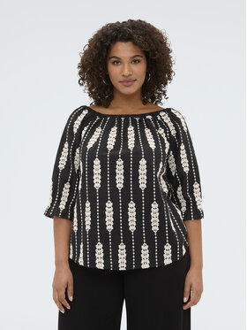 Fiorella Rubino Fiorella Rubino Bluzka 2066L000681N0Z3 Czarny Over Fit