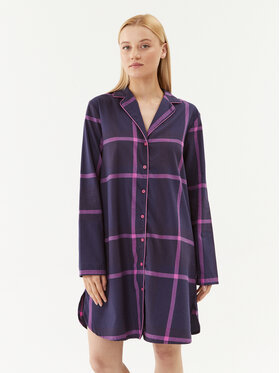 Triumph Triumph Nočná košeľa Boyfriend NDW X Checks 10216520 Tmavomodrá