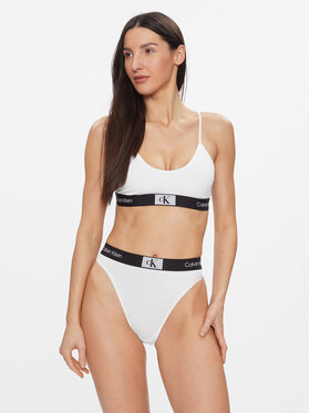 Calvin Klein Underwear Braziljske Spodnje Hlačke High Waist Brazilian 000QF7223E Bela