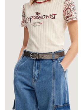 Desigual Desigual Ζώνη Γυναικεία EMBOSSED Γκρι