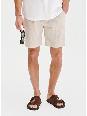 Pako Lorente Pako Lorente Szorty materiałowe P25SF-WS-003 Beżowy Classic Fit