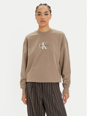 Calvin Klein Jeans Calvin Klein Jeans Pulóver Monologo J20J224177 Bézs Regular Fit