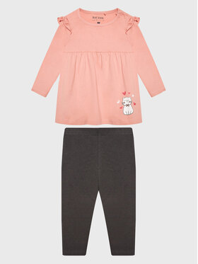 Blue Seven Blue Seven Komplet sukienka i legginsy 966005 Różowy Regular Fit