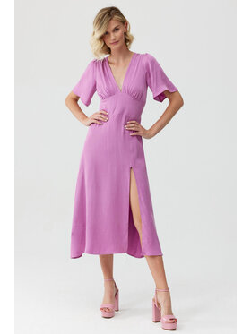 Lunedi Lunedi Sukienka codzienna Romatica Maxi z Tancelu i Wiskozy Spring Crocus Fioletowy Regular Fit