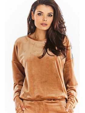 Awama Awama Bluza A374 Beżowy Basic Fit
