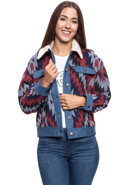 Wrangler Wrangler Kurtka przejściowa GEO JACKET Niebieski Regular Fit