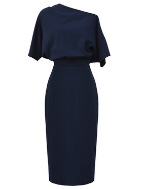 Kasia Zapała Kasia Zapała Sukienka koktajlowa VIOLETTE MIDI Granatowy Regular Fit