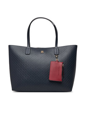 Tommy Hilfiger Tommy Hilfiger Geantă Th Icon Tote Mono AW0AW19004 Bleumarin