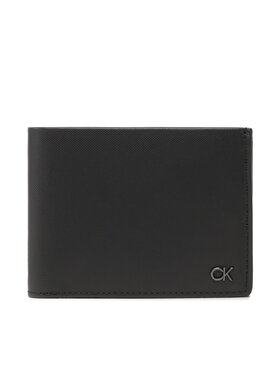 Calvin Klein Calvin Klein Duży Portfel Męski Ck Clean pq Trifold 10Cc W/Coin K50K510295 Czarny