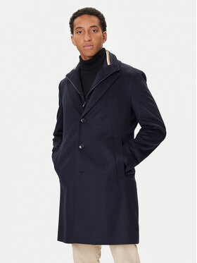BOSS BOSS Cappotto di lana H-Jared 50551085 Blu scuro Regular Fit