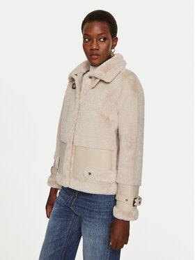 TWINSET TWINSET Fellmantel 242TP2380 Beige Regular Fit