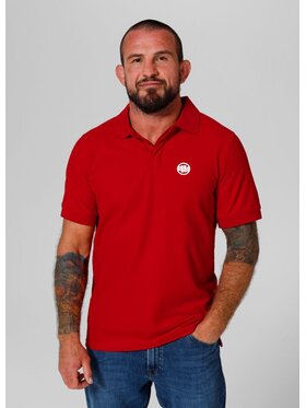 PITBULL PITBULL Polo Koszulka Czerwony Regular Fit