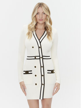 Elisabetta Franchi Elisabetta Franchi Sukienka dzianinowa AM-02S-36E2-V520 Écru Slim Fit