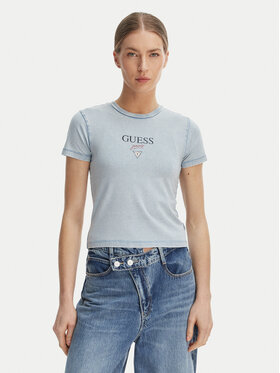 Guess Jeans Guess Jeans T-krekls W6GIA6 KCTL1 Zils Slim Fit