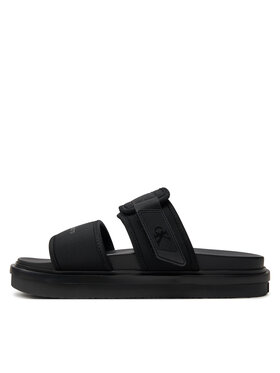 Calvin Klein Jeans Natikači Double Bar Sandal Wb In Br YM0YM00946 Črna