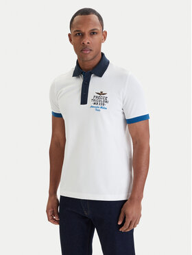 Aeronautica Militare Aeronautica Militare Polo marškinėliai 261PO1908UP00191 Balta Slim Fit