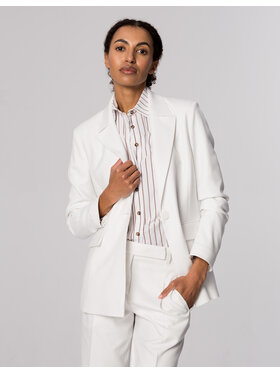 Fraternity Fraternity Marynarka OXFORD Biały Slim Fit