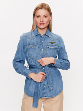 Aeronautica Militare Aeronautica Militare traper košulja 231CA1231DCT3142 Plava Regular Fit