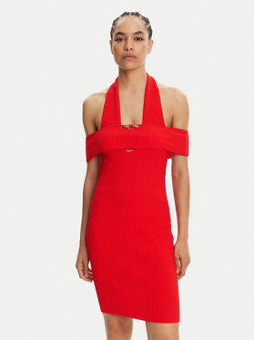 Just Cavalli Just Cavalli Rochie tricotată 78PAOM19 Roșu Slim Fit