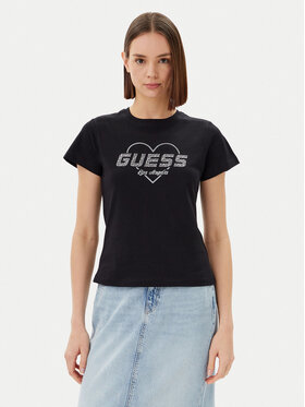 Guess Guess Tričko V5GI10 K9RM1 Čierna Regular Fit