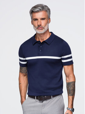 Ombre Ombre Polo OM-POSS-0177 Biały Regular Fit