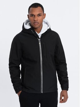 Ombre Ombre Kurtka softshell OM-JANP-0137 Czarny Regular Fit