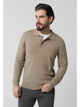 Volcano Volcano Sweter S-MARIO Beżowy Regular Fit
